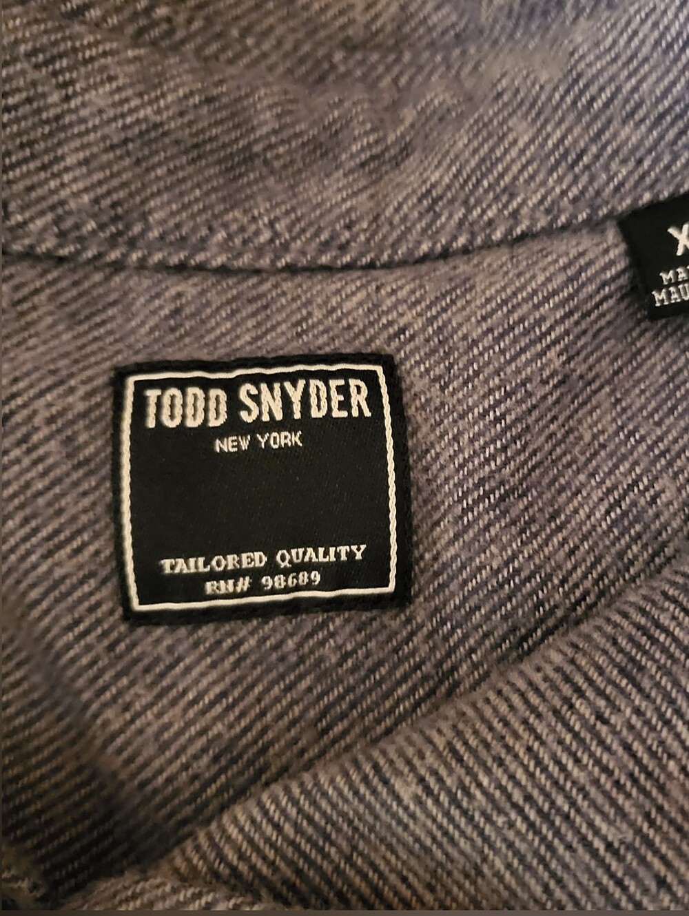 Todd Snyder Alaskan Chamois Men's Long-Sleeve Button-Down Shirt - Slate Blue XL - Picture 4 of 6